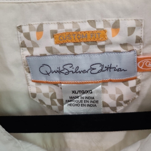 Quick Silver Edition 100% Organic Cotton Button Front Embroidered Shirt Mens XL - Picture 2 of 12